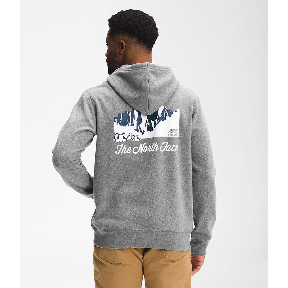The North Face Mountain Scene Pullover Ανδρικα Φούτερ Hoodie - Γκρι (NIEJ71580)